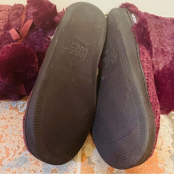 🍎New MUK LUKS! Wool Pull-On Burgundy Sweater/Fur Comfy Boots! - Picture 2 of 11